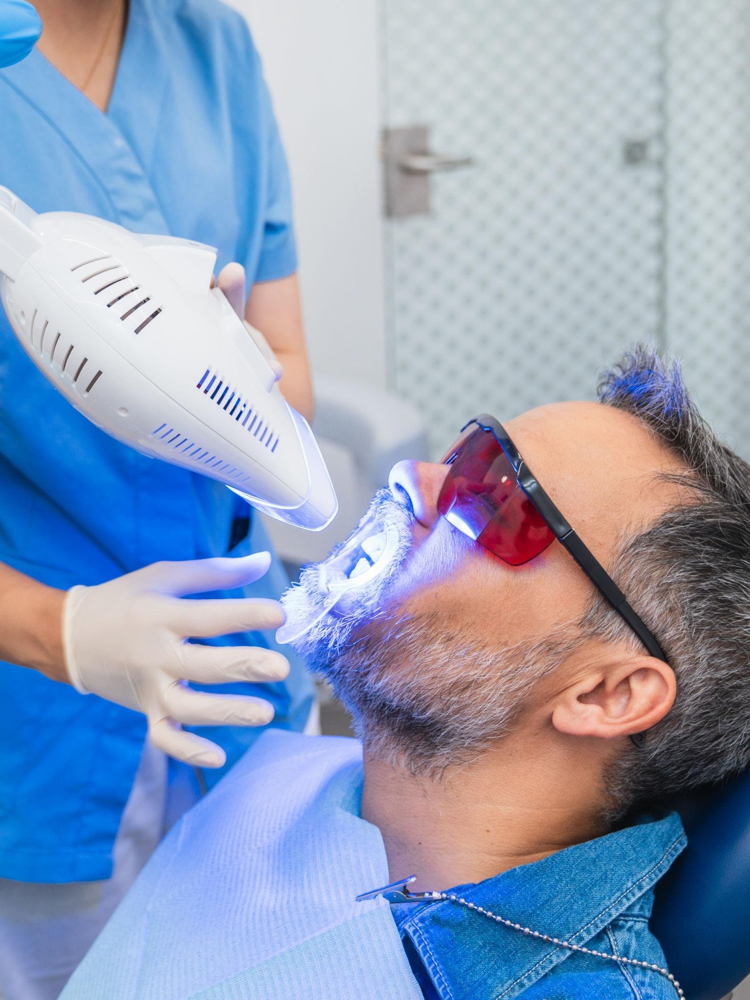 Whiter smile after polishing